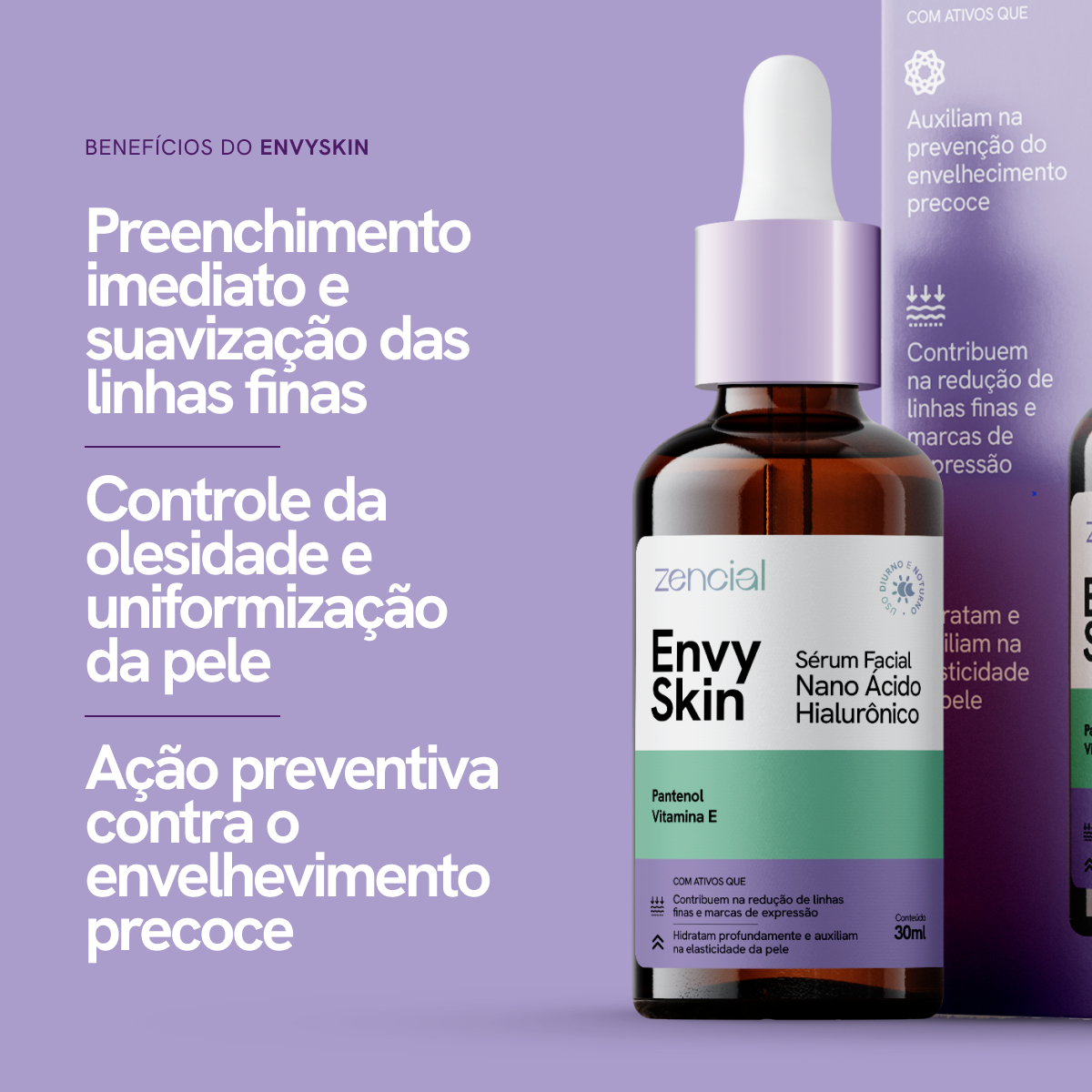 Sérum Facial Nano Ácido Hialurônico Envy Skin.