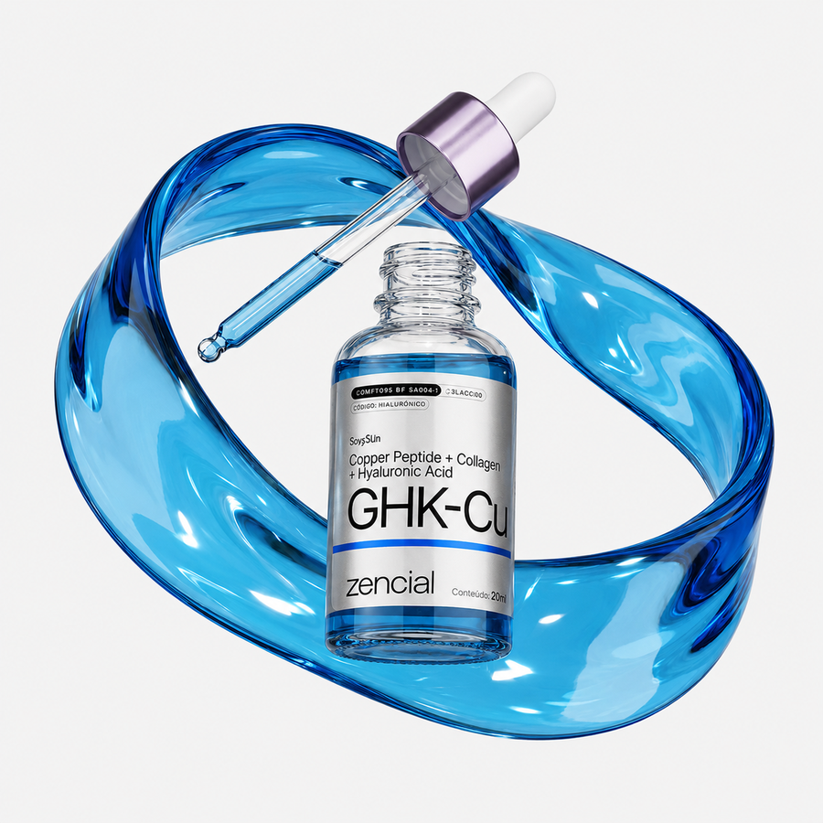 Sérum GHK-CU com Peptídeos de Cobre, Colágeno e Ácido Hialurônico