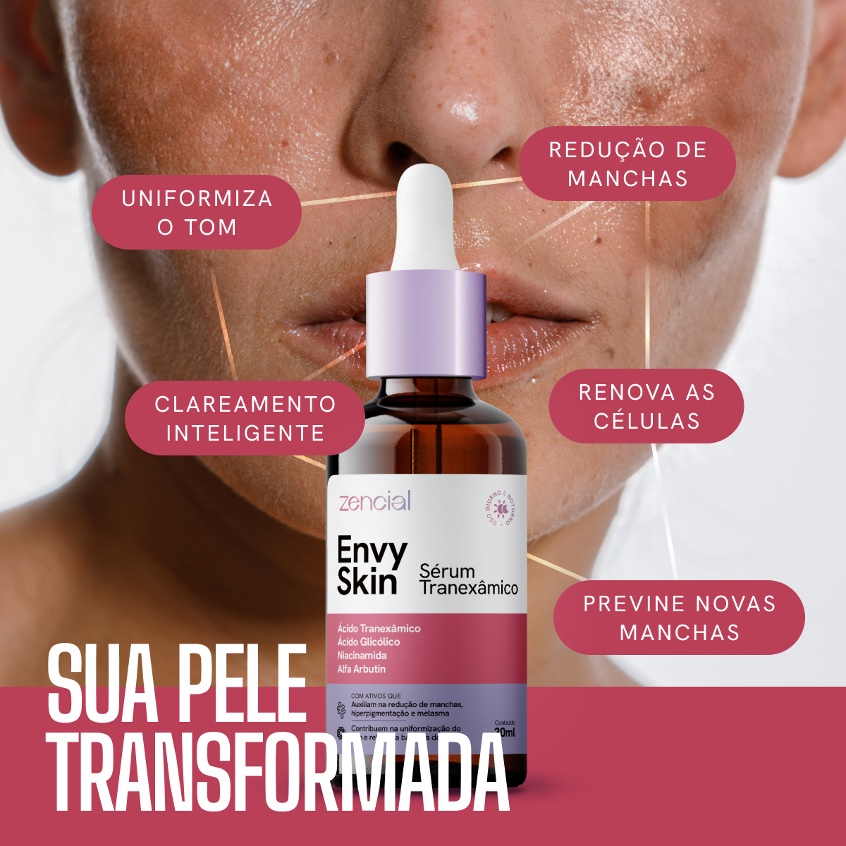 Sérum Clareador Anti-manchas Envy Skin Ácido Tranexâmico