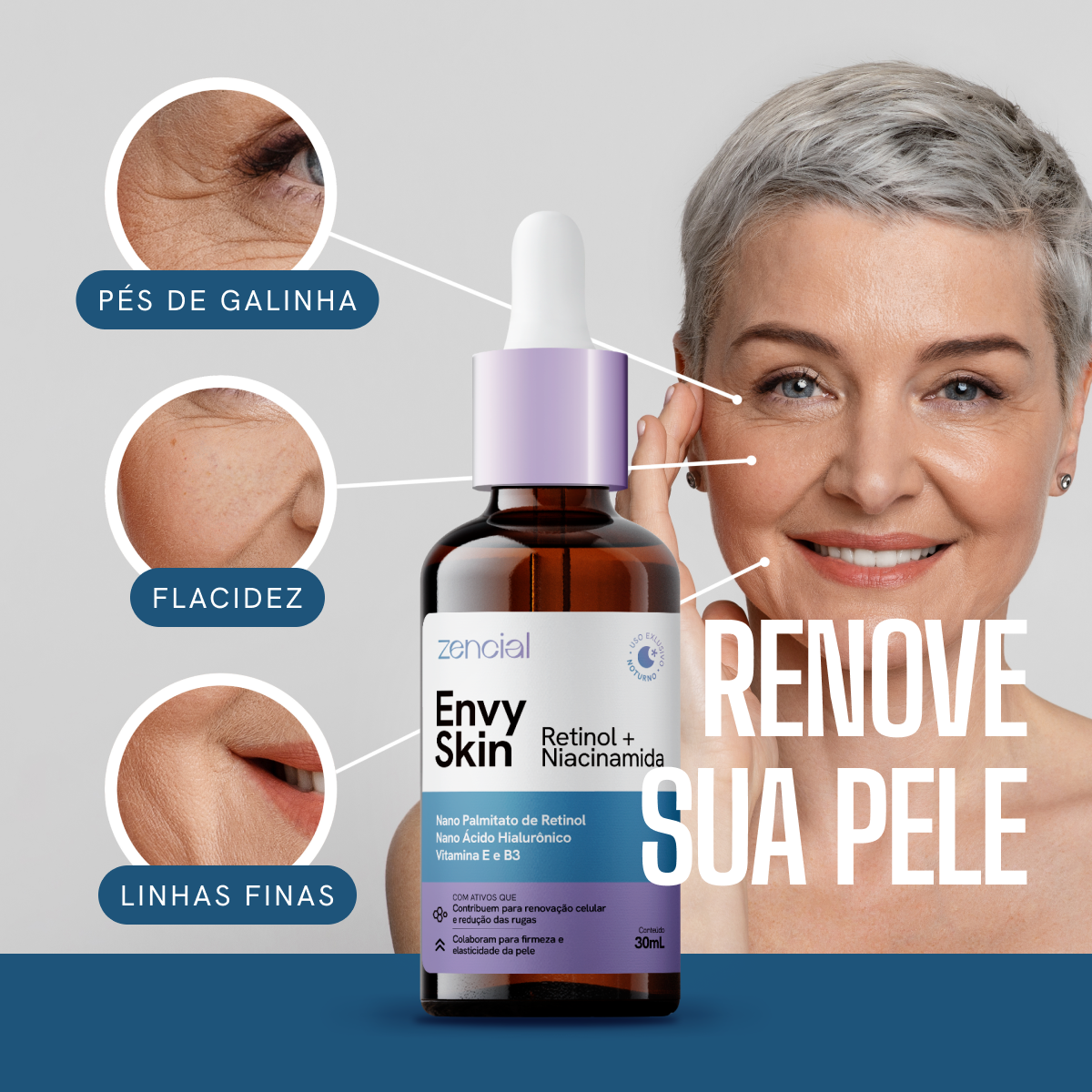 Sérum Anti-Envelhecimento Envy Skin Nano Retinol + Niacinamida 30ml