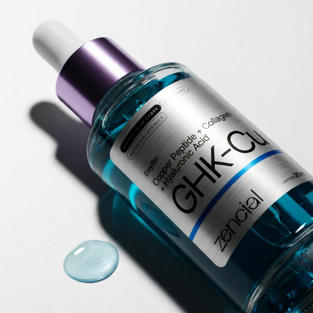 Sérum GHK-Cu com Peptídeos de Cobre, Colágeno e Ácido Hialurônico